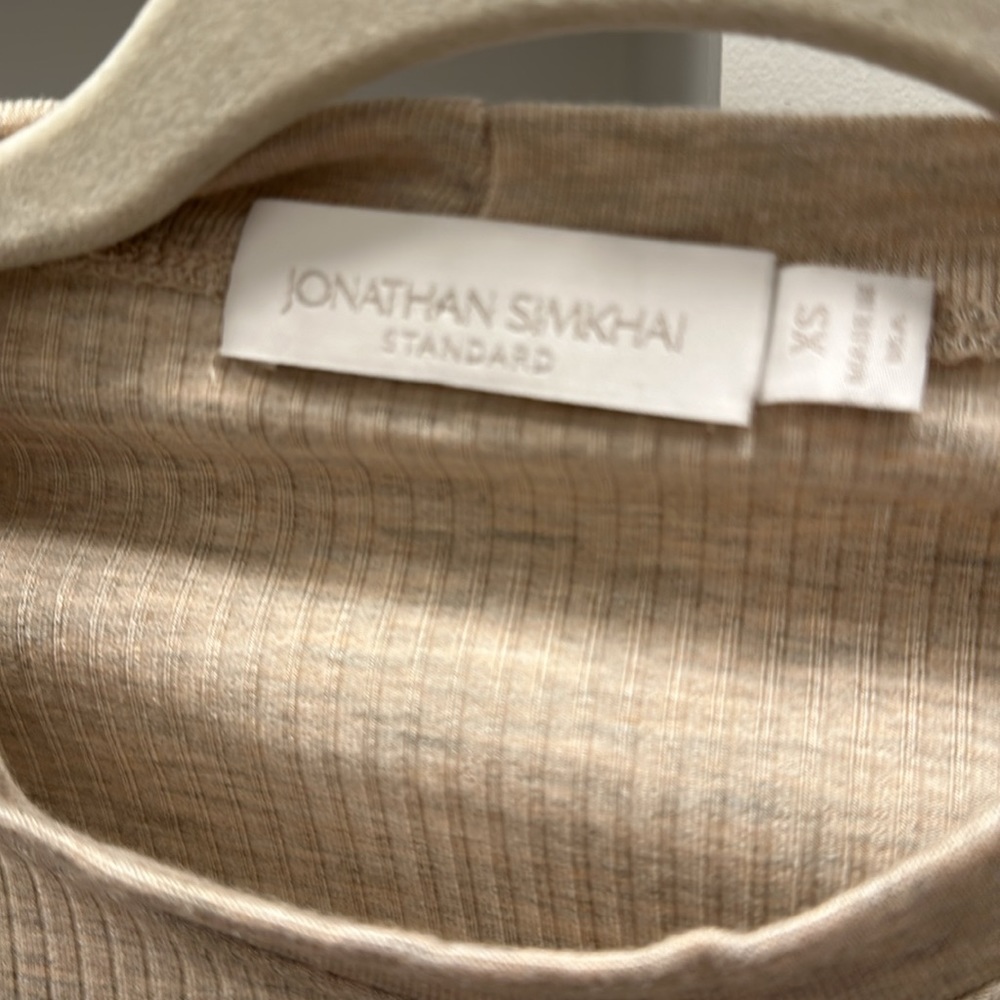 Jonathan Simkhai Robbed Button Sleeves Crew Neck - image 5